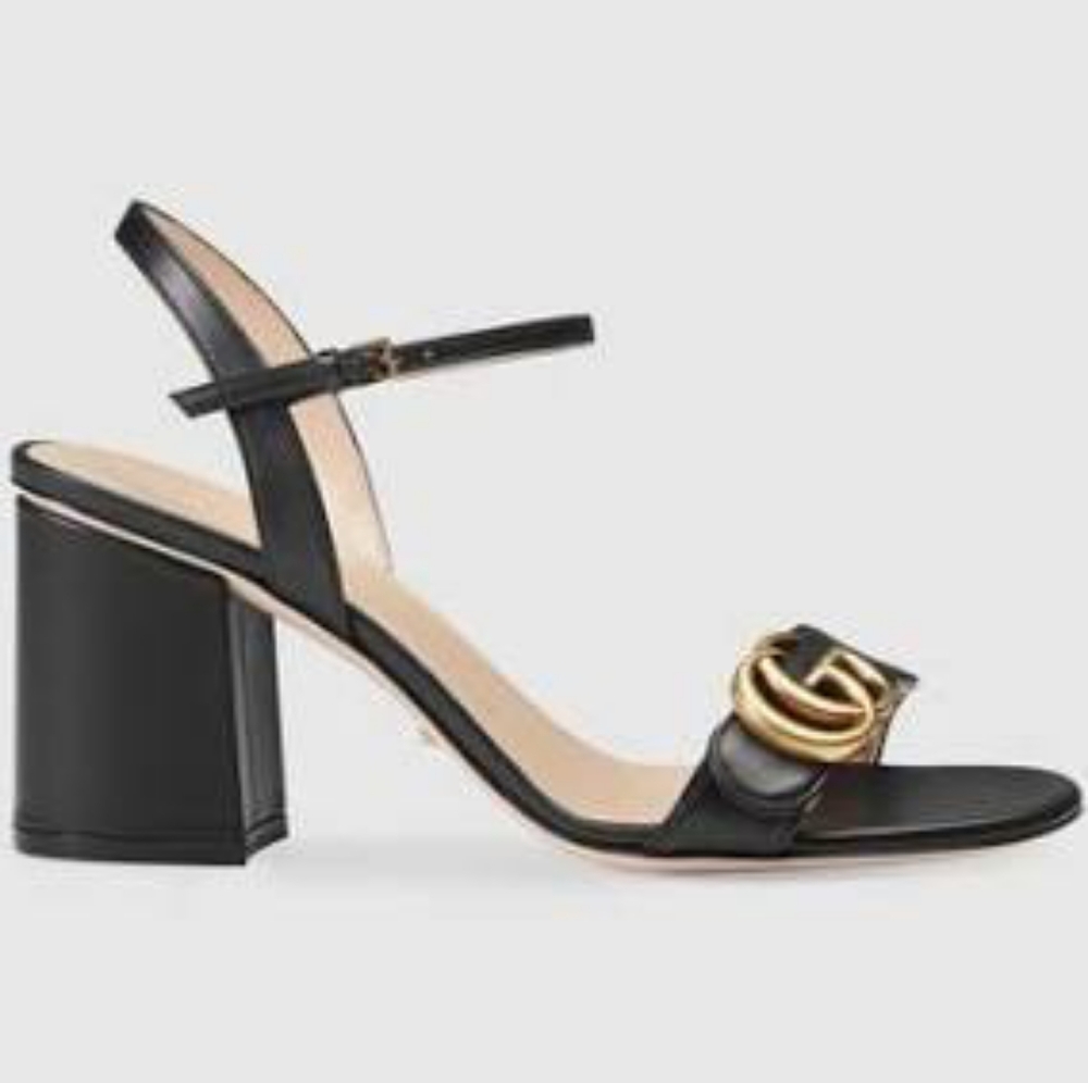 GUCCI LEATHER MID-HEEL SANDAL - Picture 4 of 8